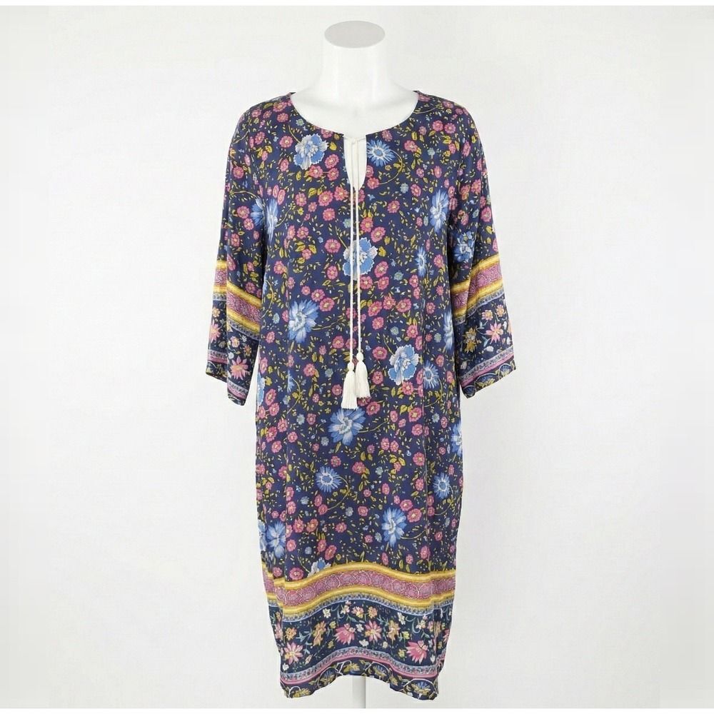 Floral Boho Tunic Dress MED/LARGE Loose Summer Vacation Spring Brunch